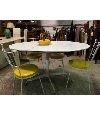 SOLD - White Dinette Set with Four Chairs